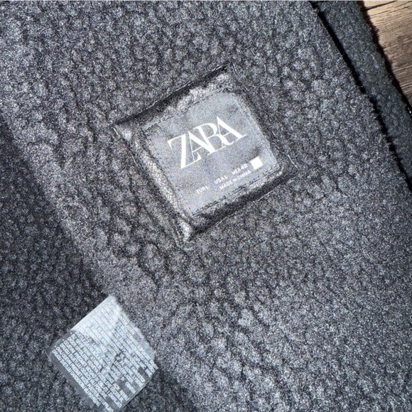 Zara Black Shearling Aviator Jacket - Picture 3 of 4